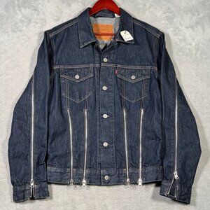 Levis x No Sesso Denim Jacket Unisex‎ Small Blue Trucker Zippers Big E
